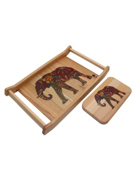 Elephant Patterned Tray and Coffee Presentation