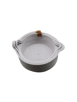 Multi-Purpose Rattan Rope Knitted Basket With Hand...