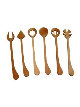  Wood Spoon Serving Set of 6