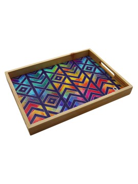 Tablett mit Holzkante