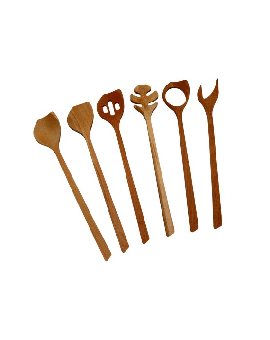  Natural Spoon Servierset mit 6 Stück – Präsentation