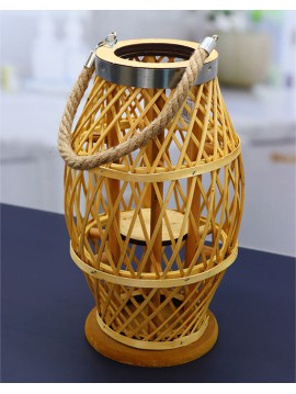 Decorative Bamboo Candlestick-Natural