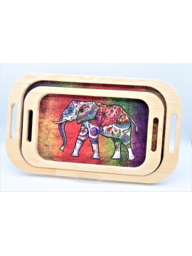 Double Tray - Elephant Pattern