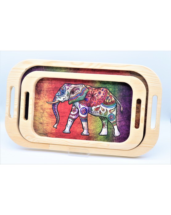 Double Tray - Elephant Pattern