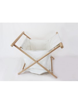  Wooden Laundry Basket With Cloth Bag