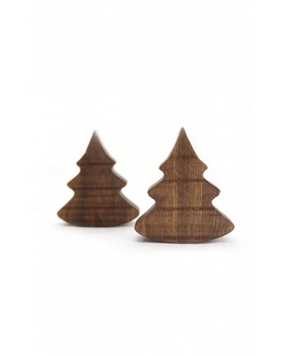 Double Decorative Desktop Object Pine-Walnut