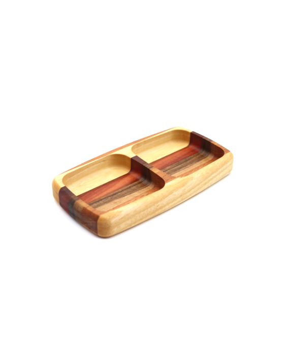 Gold Snack-Schale Viereckig mit 2 Fächern 