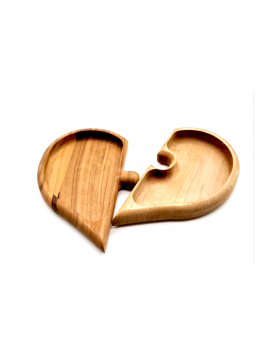 Heart Puzzle Nut Plate- Beech